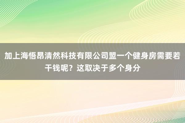 加上海悟昂清然科技有限公司盟一个健身房需要若干钱呢?这取决于多个身分